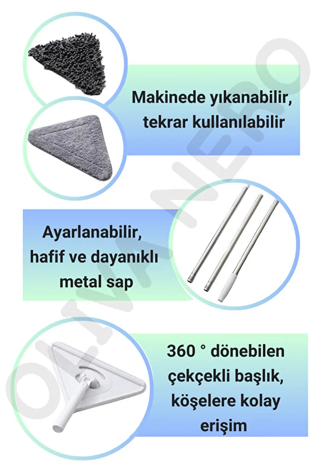 2 Bezli Üçgen Mop Temizlik Seti Pratik Paspas Mop Seti 2 Bezli Üçgen Mop Temizlik Seti Pratik Paspas Mop Seti